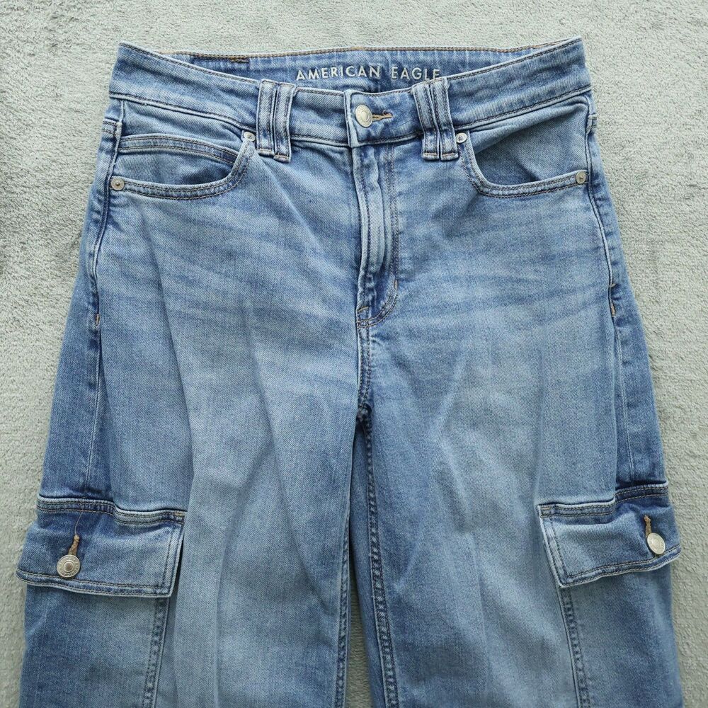 American Eagle Jeans Women's 2R Super High-Rise Baggy Wide-Leg Denim 31" Inseam - Picture 13 of 16